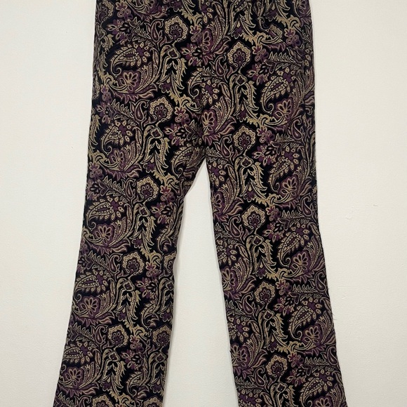 Free People Black and Purple Paisley Wide Leg Pants - Picture 5 of 16